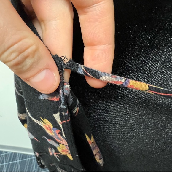 Free People Black Floral Blouse with Open Back - Picture 7 of 10